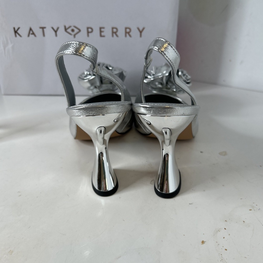 Katy Perry Laterr High Flower Silver Sz‎ 10 - Picture 4 of 10
